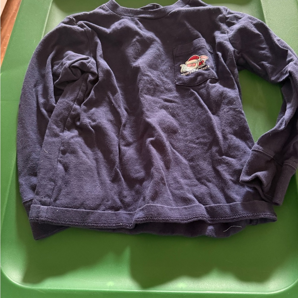 Vineyard Vines Long Sleeve Blue Tee with Embroidered Logo